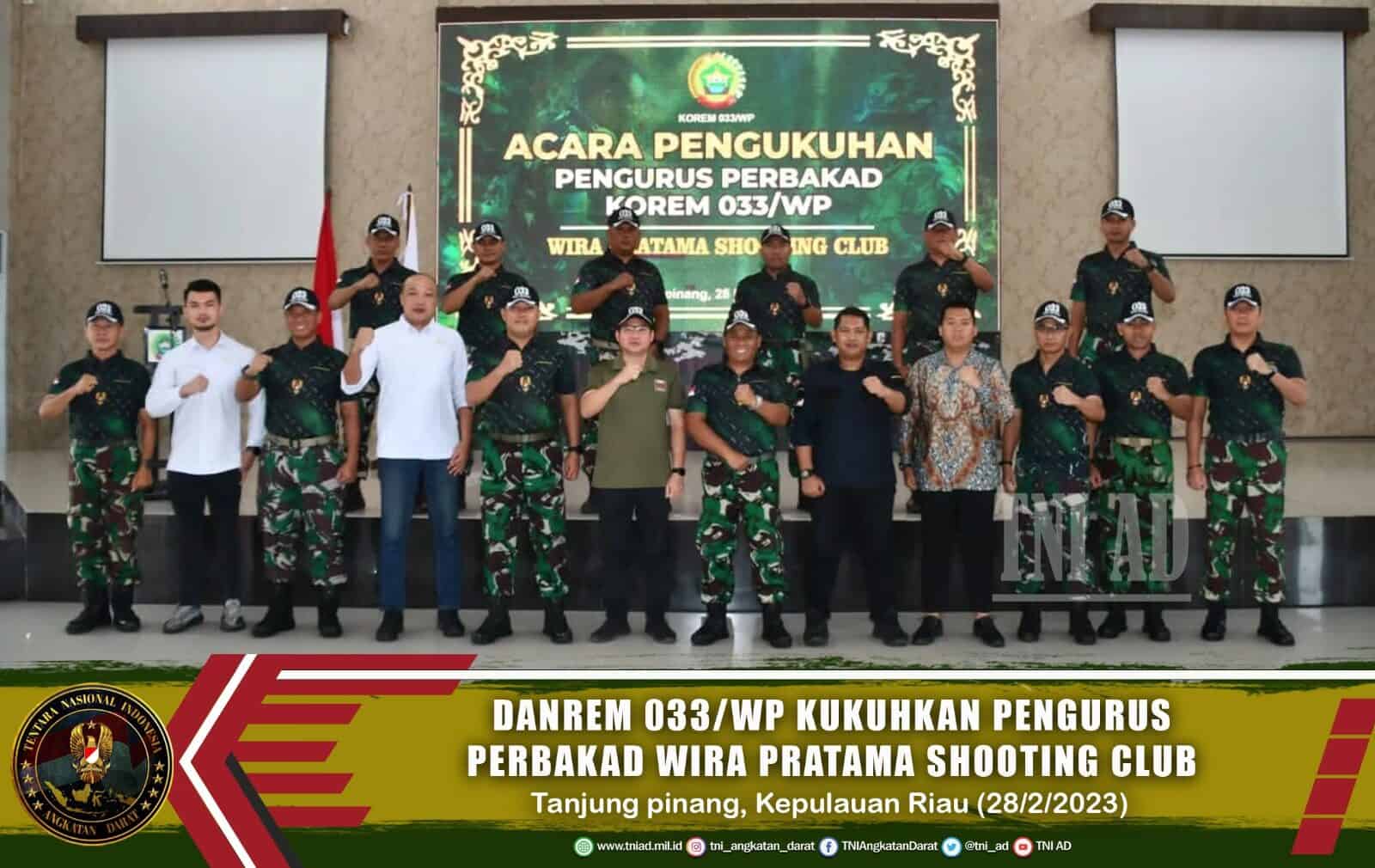 Danrem 033/WP Kukuhkan Pengurus Perbakad Wira Pratama Shooting Club