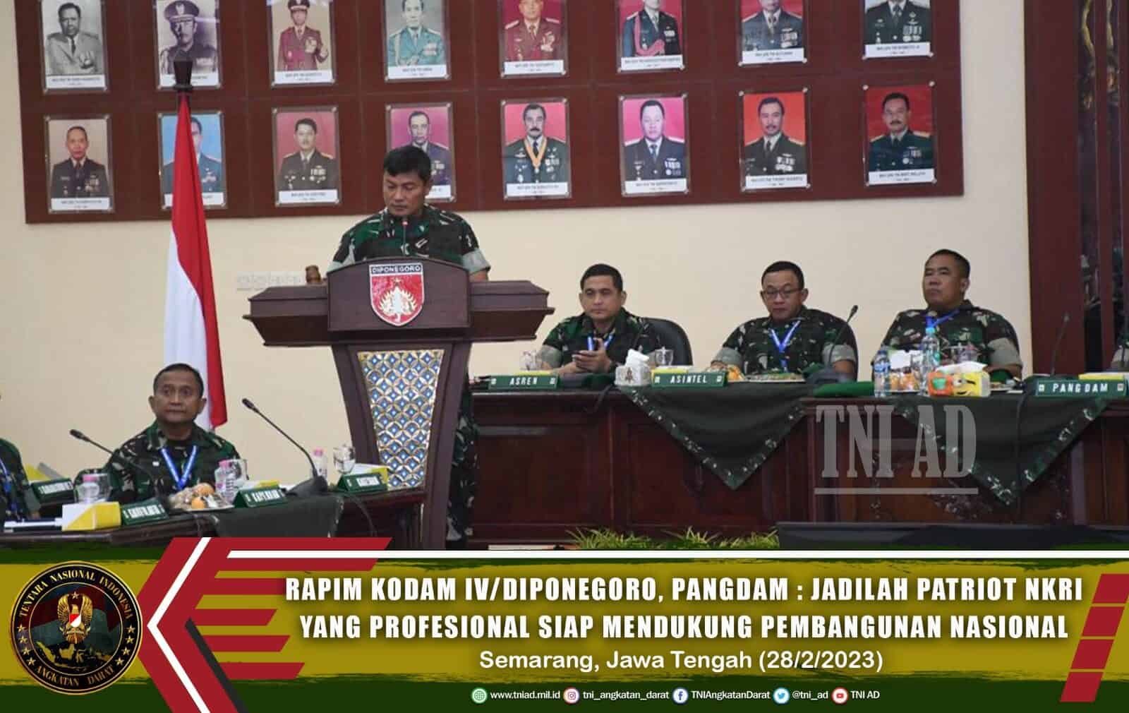 Rapim Kodam IV/Diponegoro, Pangdam : Jadilah Patriot NKRI yang Profesional Siap Mendukung Pembangunan Nasional