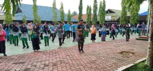 Koramil 1002-06/Barabai Gelar Senam SKJ-88 Di SMK Negeri 1 Barabai