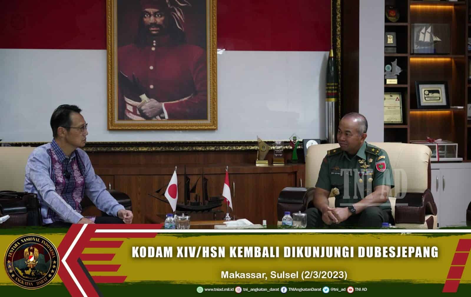 Setelah Dikunjungi Atase Darat Australia, Kali Ini Kodam XIV/Hsn Kembali Dikunjungi Dubes Jepang