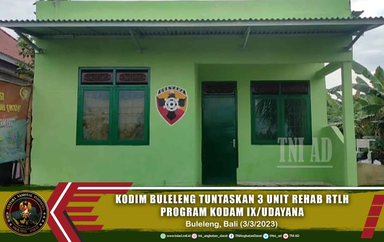 Kodim Buleleng Tuntaskan 3 Unit Rehab RTLH Program Kodam IX/Udayana