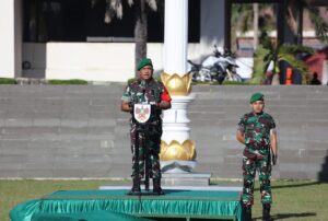 Danrem 043/Gatam Pimpin Apel Gelar Pasukan Kunjungan Ibu Iriana Joko Widodo di Provinsi Lampung