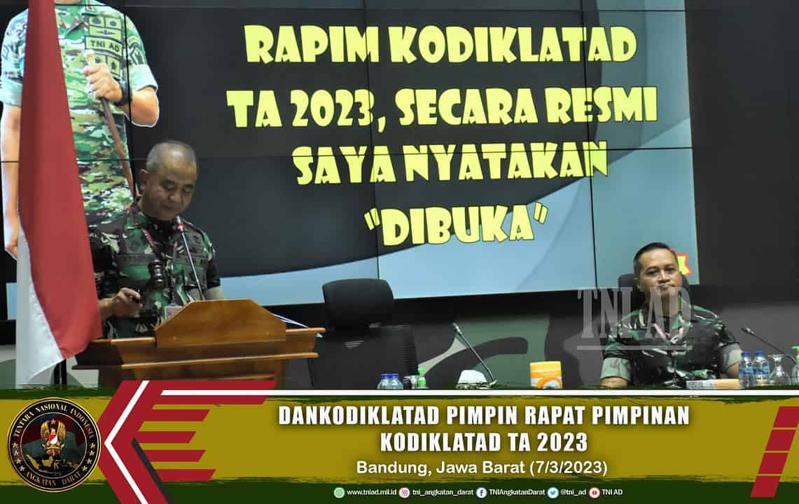 Dankodiklatad Pimpin Rapat Pimpinan Kodiklatad TA 2023