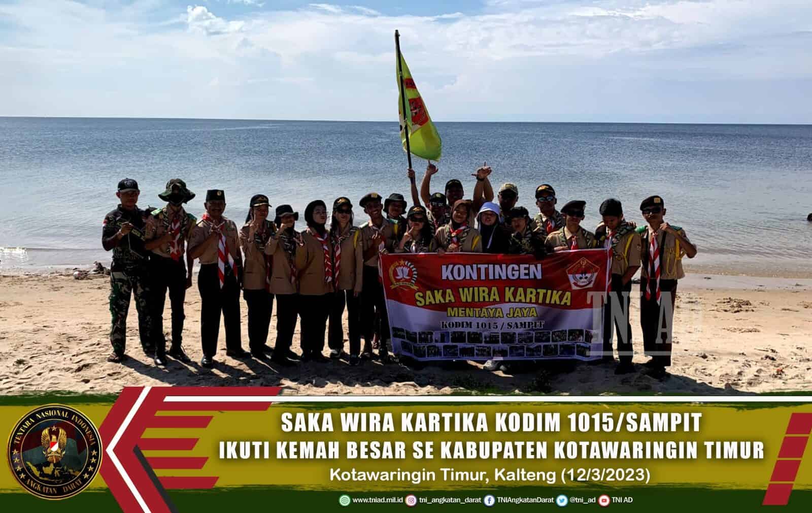 Saka Wira Kartika Kodim 1015/Sampit Ikuti Kemah Besar Se Kabupaten Kotawaringin Timur