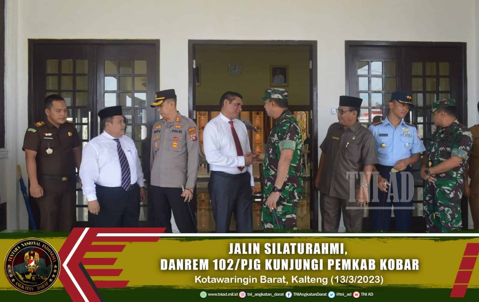 Jalin Silaturahmi, Danrem 102/Pjg Kunjungi Pemkab Kobar