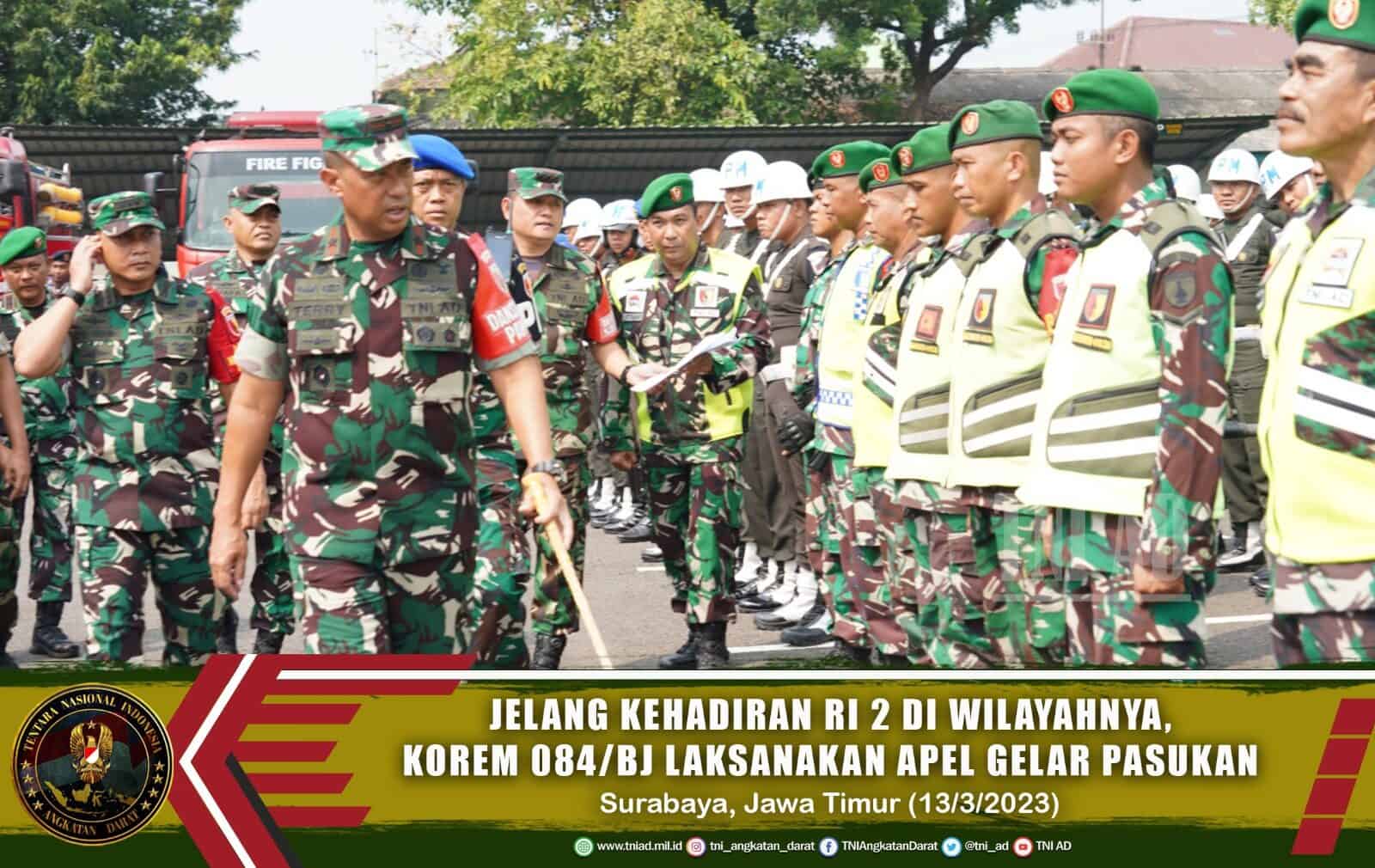 Jelang Kehadiran RI 2 di Wilayahnya, Korem 084/BJ Laksanakan Apel Gelar Pasukan