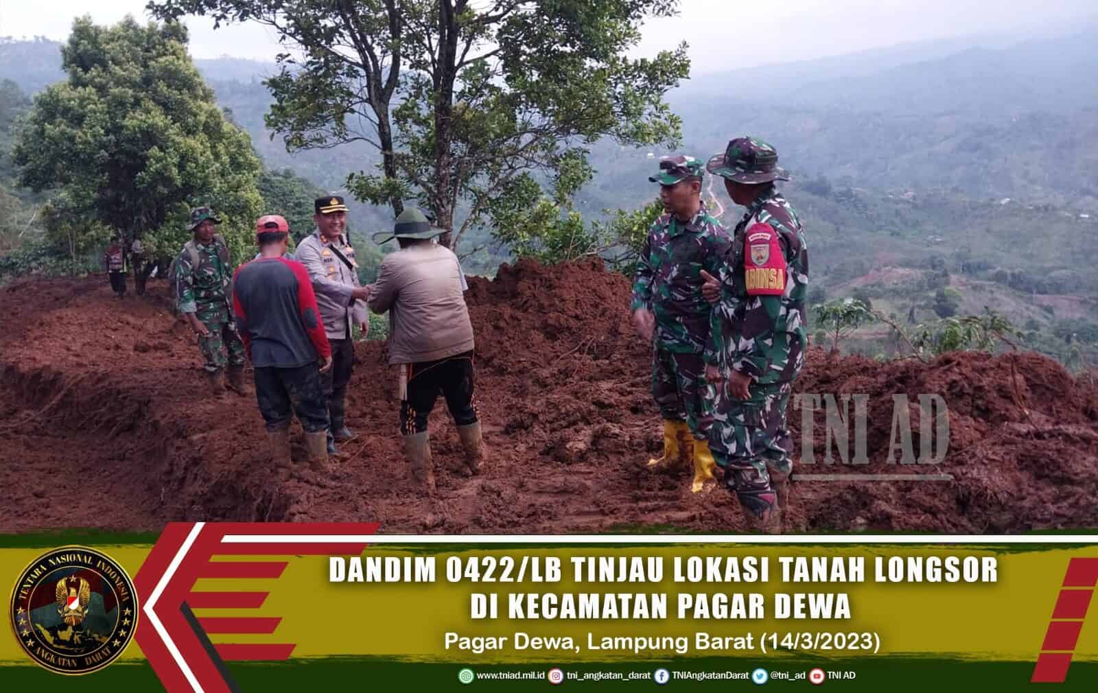 Dandim 0422/LB Tinjau Lokasi Tanah Longsor Di Kecamatan Pagar Dewa