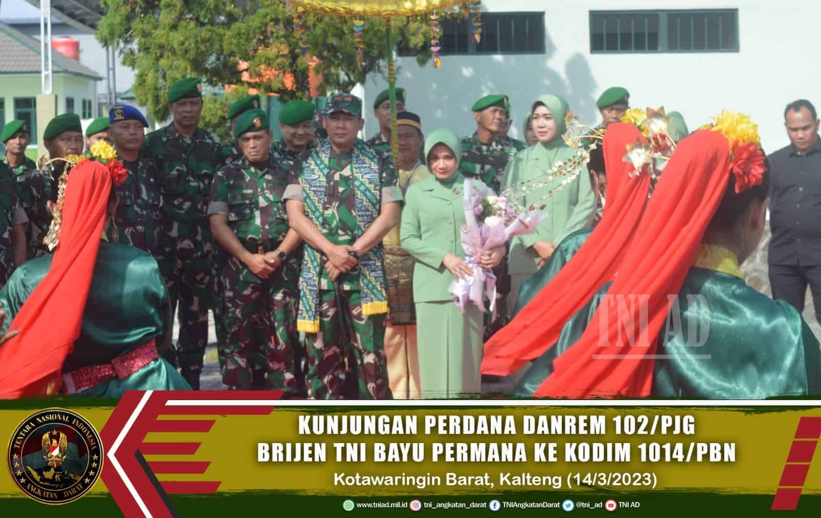 Kunjungan Perdana Danrem 102/Pjg Brijen TNI Bayu Permana ke Kodim 1014/Pbn