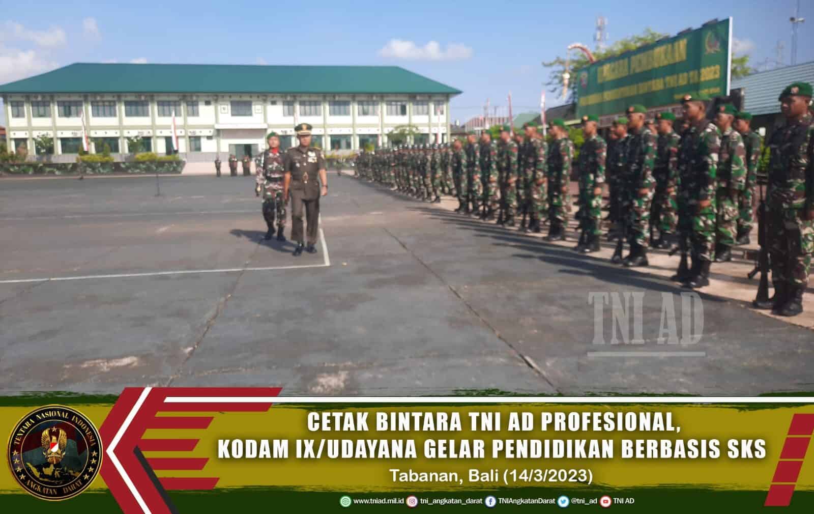 Cetak Bintara TNI AD Profesional, Kodam IX/Udayana Gelar Pendidikan Berbasis SKS