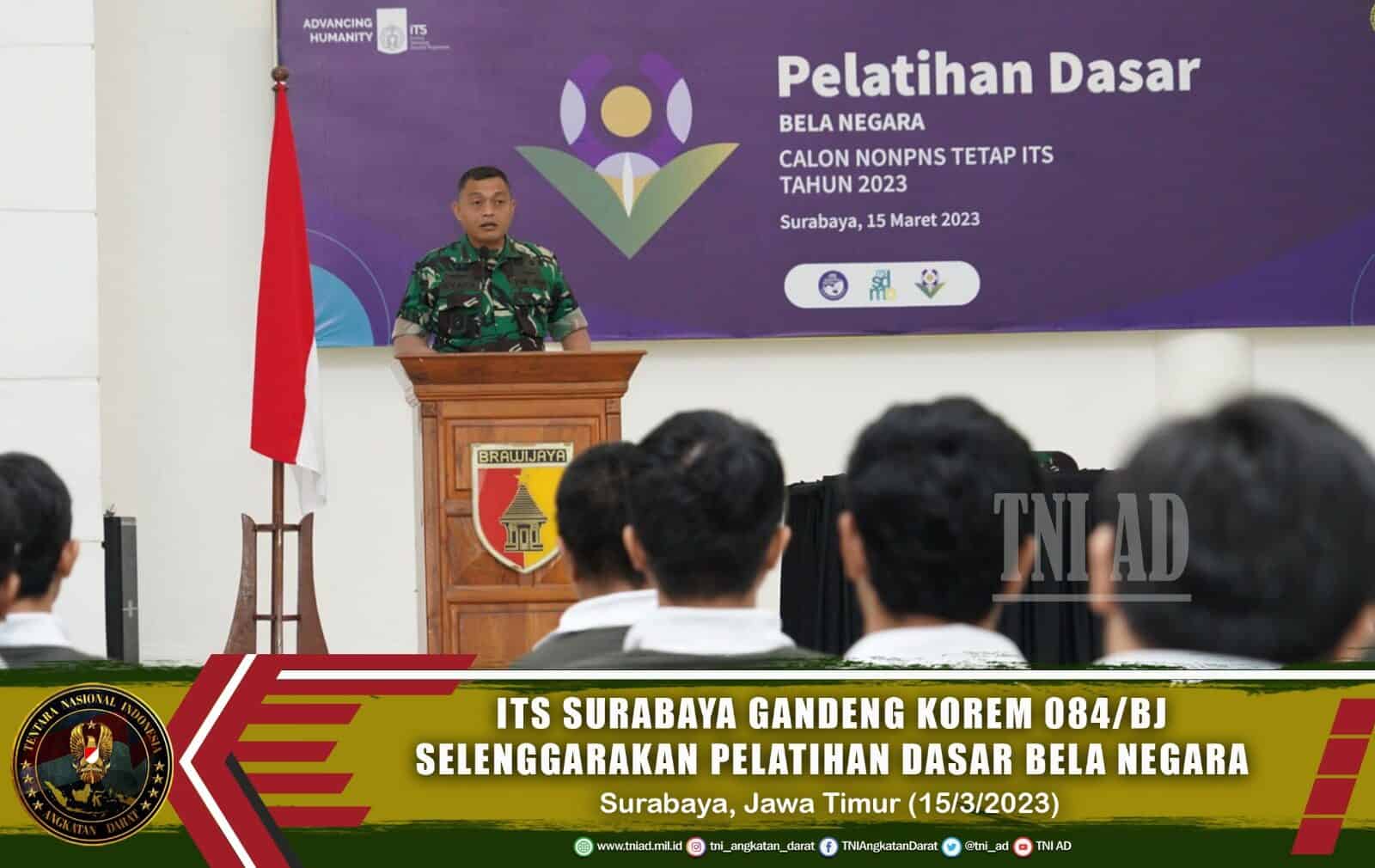 Institut Teknologi Sepuluh Nopember Surabaya (ITS) Gandeng Korem 084/BJ Selenggarakan Pelatihan Dasar Bela Negara