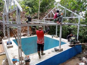 Pelaksanaan Program TMAB Kodim Kukar di Desa Lung Anai Mendekati Tahap Akhir