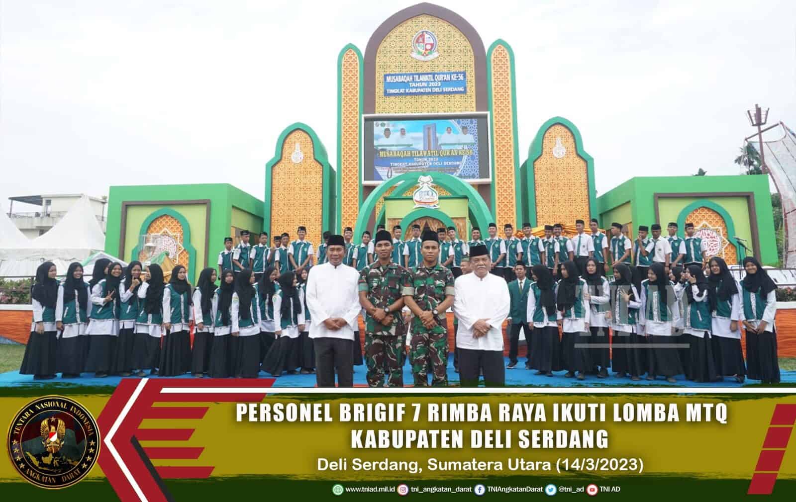 Personel Brigif 7 Rimba Raya Ikuti Lomba MTQ Kabupaten Deli Serdang