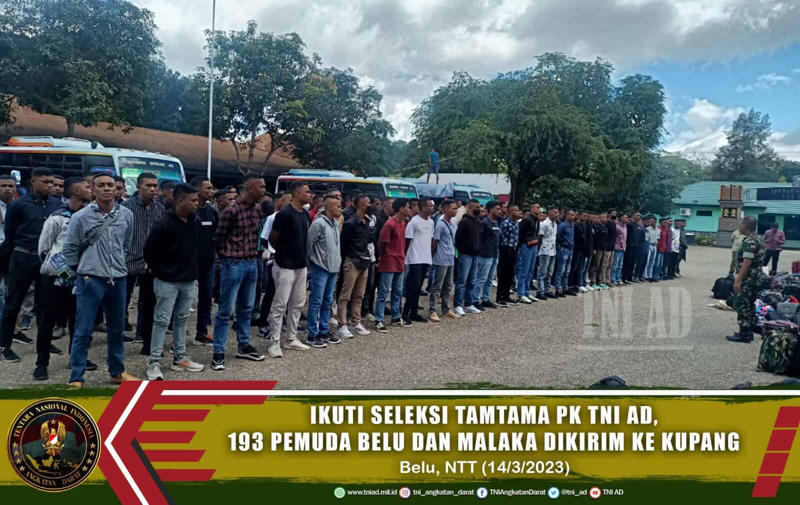 Ikuti Seleksi Tamtama PK TNI AD, 193 Pemuda Belu dan Malaka Dikirim ke Kupang