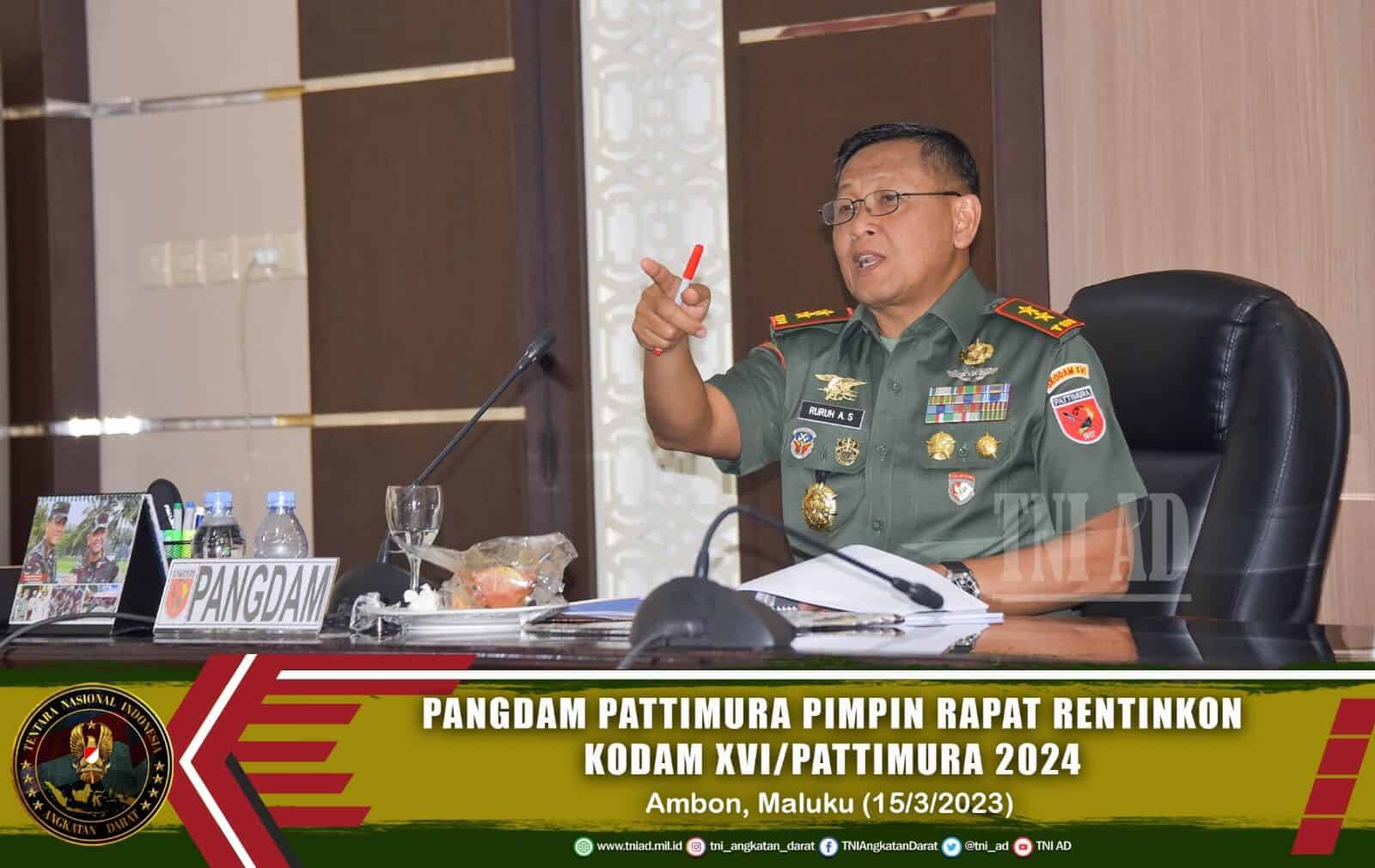 Pangdam Pattimura Pimpin Rapat Rentinkon Kodam XVI/Pattimura 2024