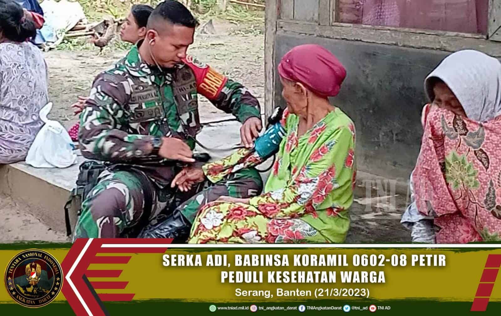 Babinsa Koramil 0602-08/Petir Peduli Kesehatan Warga