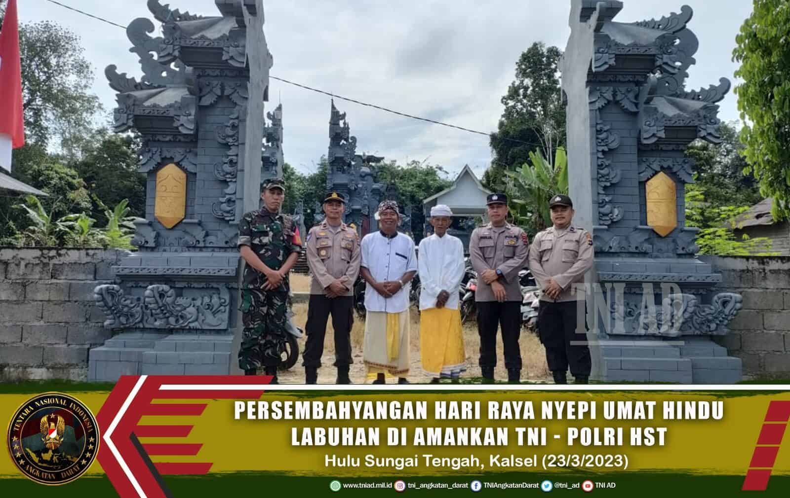 Persembahyangan Hari Raya Nyepi Umat Hindu Labuhan di Amankan TNI-POLRI HST
