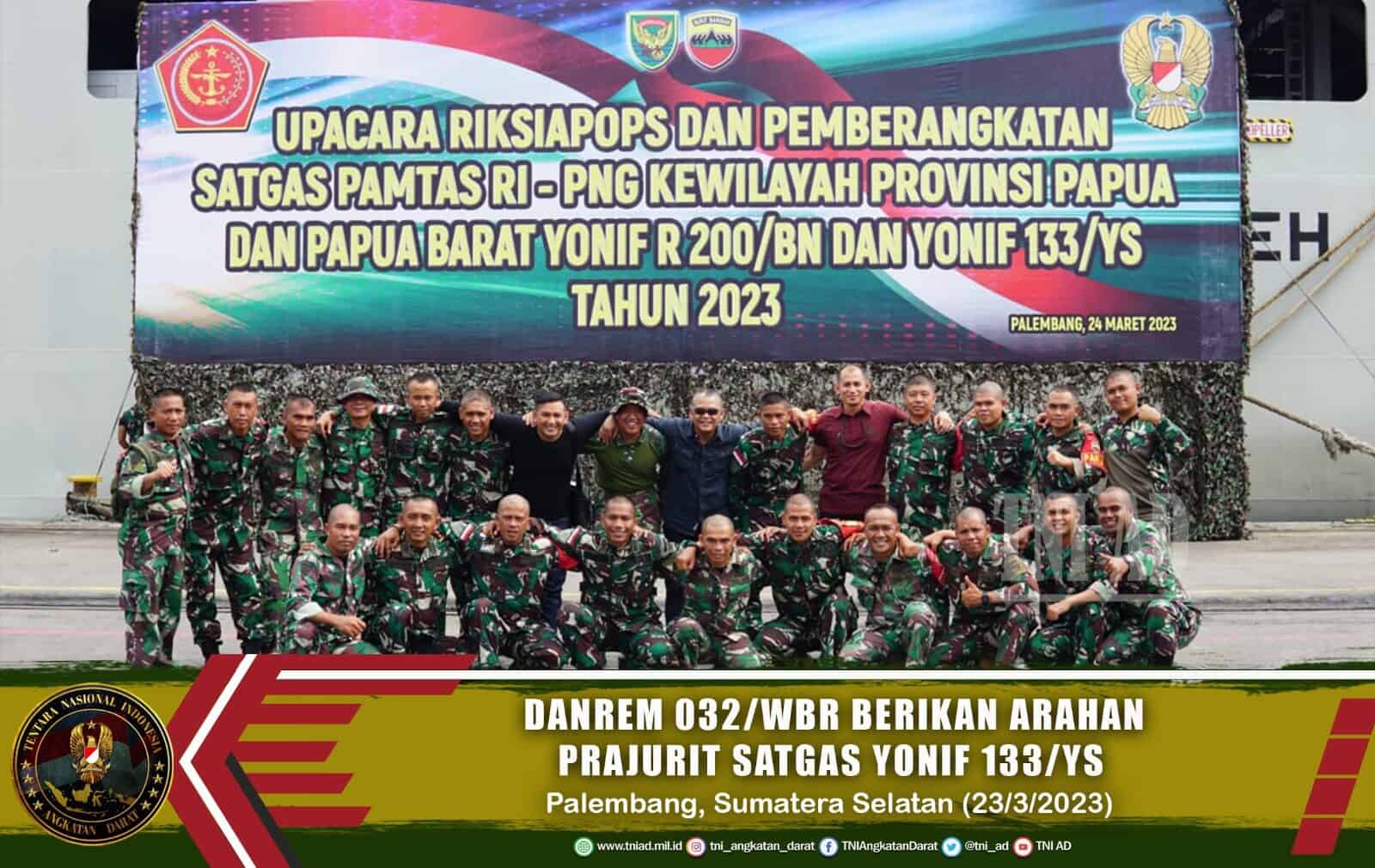 Danrem 032/Wbr Berikan Arahan Prajurit Satgas Yonif 133/YS