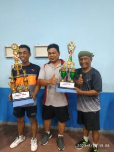 Meriahkan HUT Kota Singaraja ke 419, Personel Kodim Buleleng Raih Juara Tiga Diajang Tenis Meja