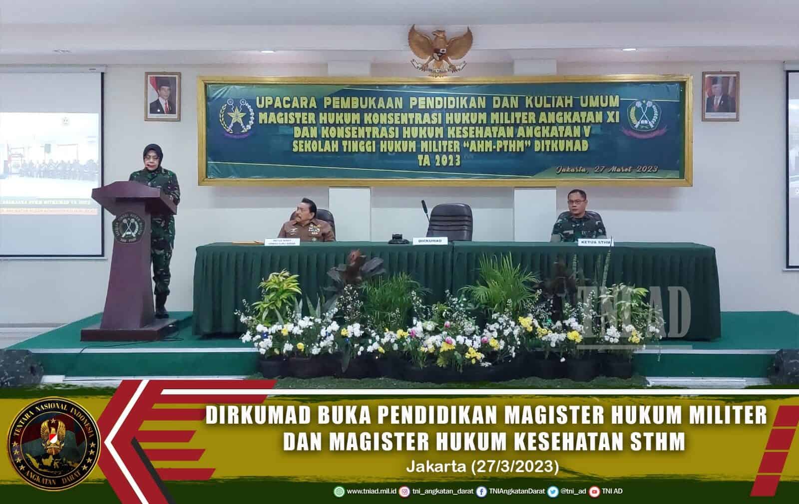 Dirkumad Buka Pendidikan S-2 STHM Konsentrasi Hukum Militer dan Hukum Kesehatan