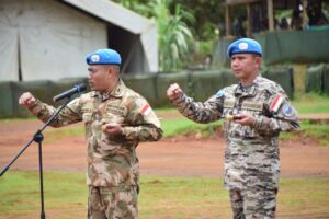 Penyambutan Satgas Kizi XX-T Kontingen Garuda Di Bumi Nusantara Camp Mavivi, Kongo