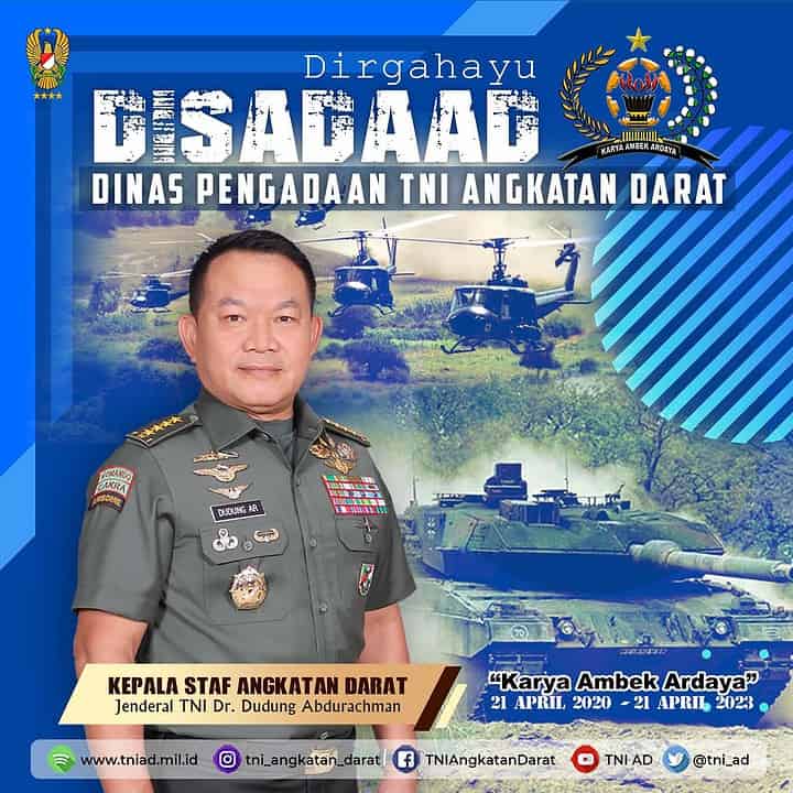 Dirgahayu Dinas Pengadaan TNI Angkatan Darat “Karya Ambek Ardaya” 21 April 1953 – 21 April 2023
