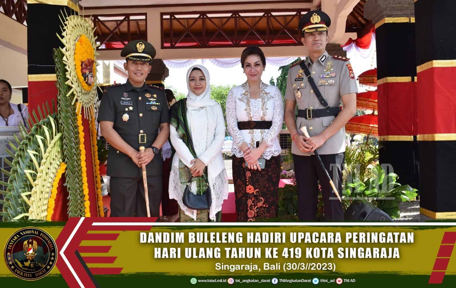 Dandim Buleleng Hadiri Upacara Peringatan Hari Ulang Tahun ke 419 Kota Singaraja