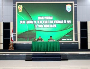 Kasdam XII/Tpr Pimpin Sidang Pemilihan Calon Tamtama PK TNI AD Reguler dan Keagamaan TA 2023