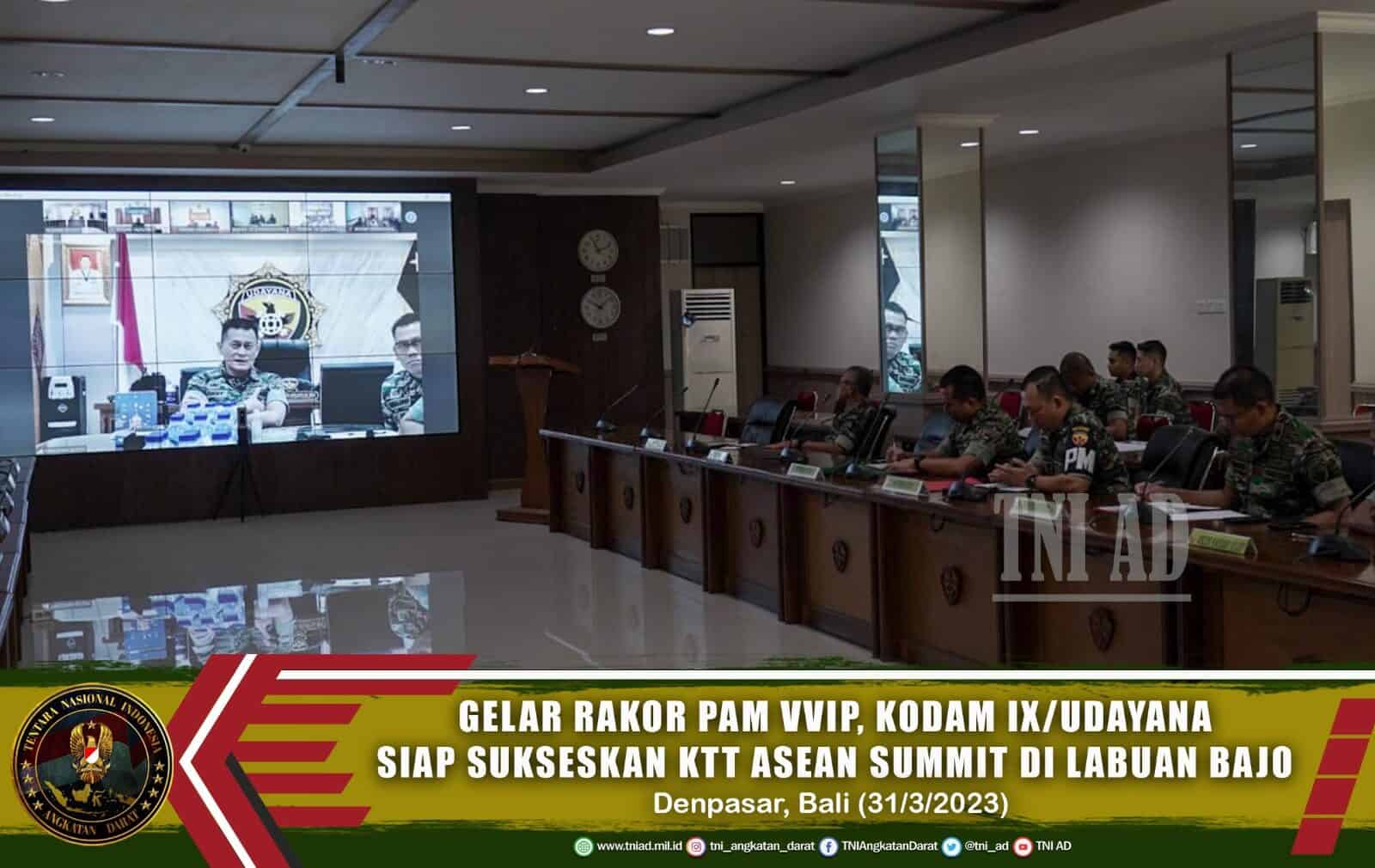 Gelar Rakor Pam VVIP, Kodam IX/Udayana Siap Sukseskan KTT Asean Summit di Labuan Bajo
