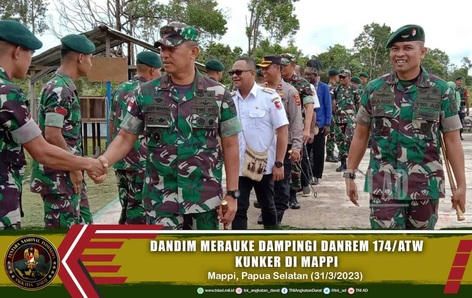 Dandim Merauke Dampingi Danrem 174/ATW Kunjungan Kerja di Kab. Mappi