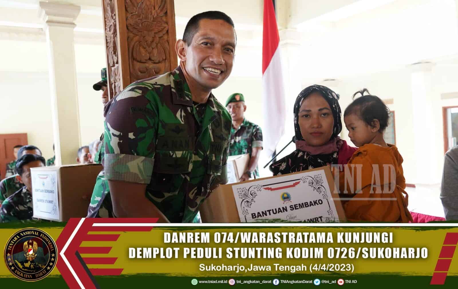 Danrem 074/Warastratama Kunjungi Demplot Peduli Stunting Kodim 0726/Sukoharjo