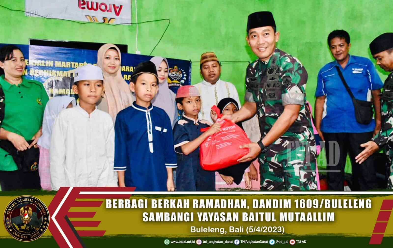 Berbagi Berkah Ramadhan, Dandim 1609/Buleleng Sambangi Yayasan Baitul Mutaallim