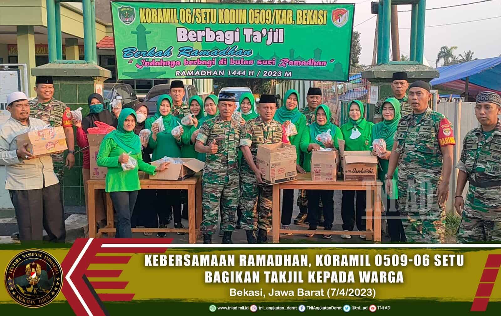 Kebersamaan Ramadhan, Koramil 0509-06/Setu Berbagi Takjil Kepada Warga