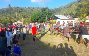 Babinsa Kodim 1501/Ternate Bersama Bhabinkantimas Amankan Perayaan Hari Raya Paskah Desa Todowongi