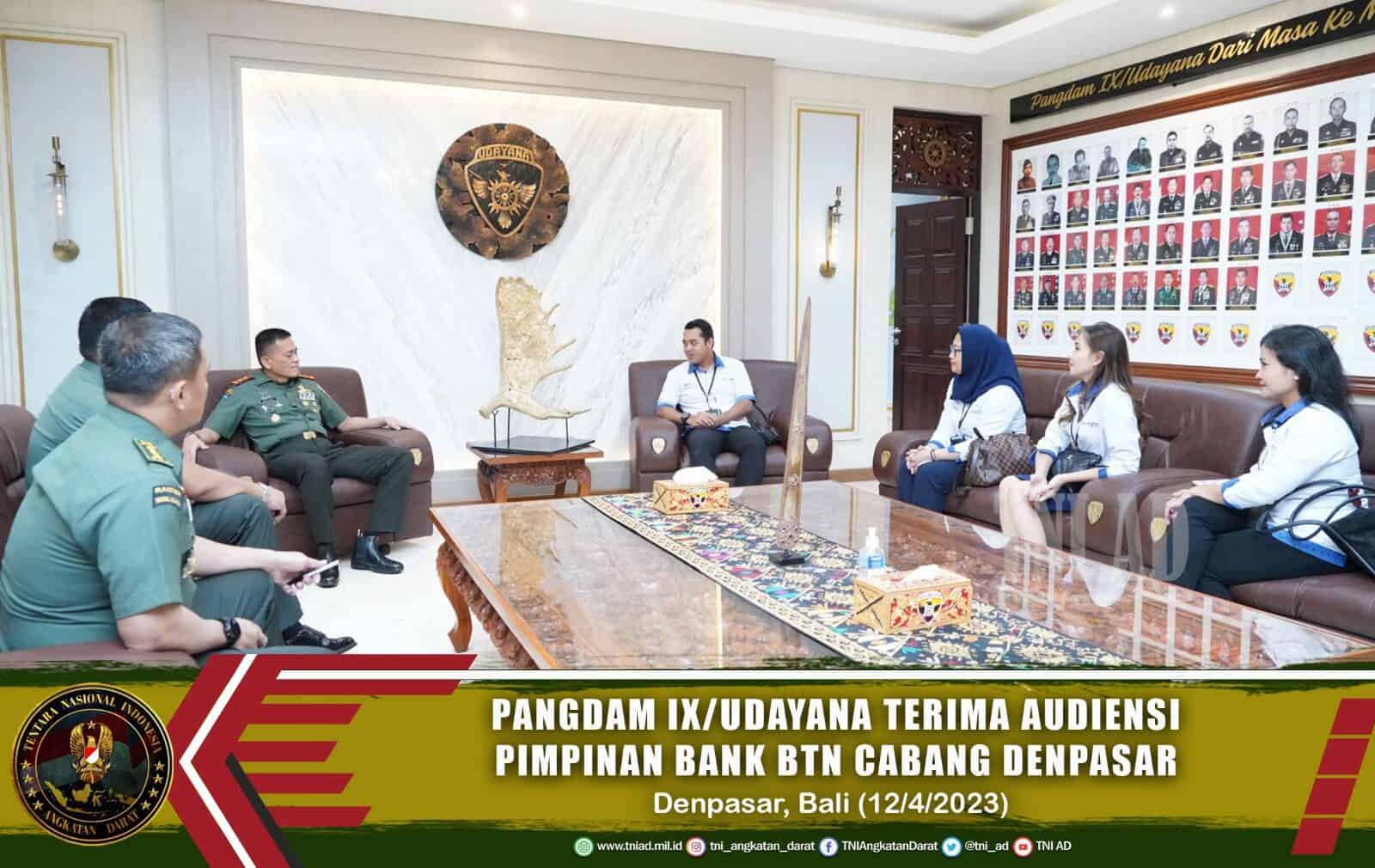 Pangdam IX/Udayana Terima Audiensi Pimpinan Bank BTN Cabang Denpasar