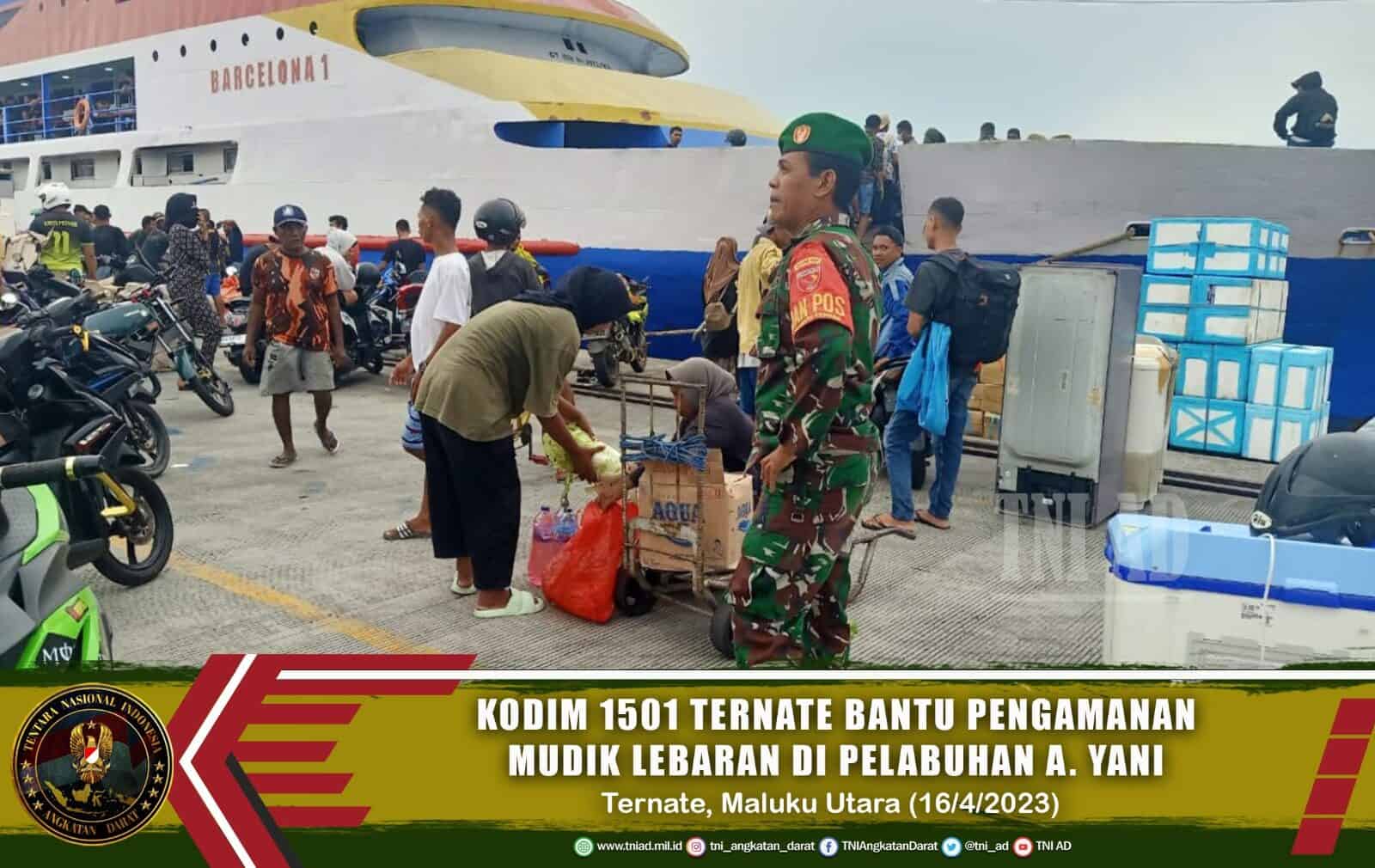 Kodim 1501 Ternate Bantu Pengamanan Mudik Lebaran di Pelabuhan A. Yani