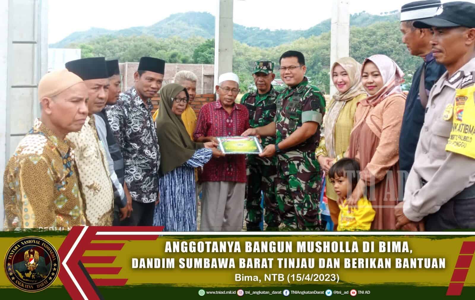 Anggotanya Bangun Musholla di Bima, Dandim Sumbawa Barat Tinjau dan Berikan Bantuan