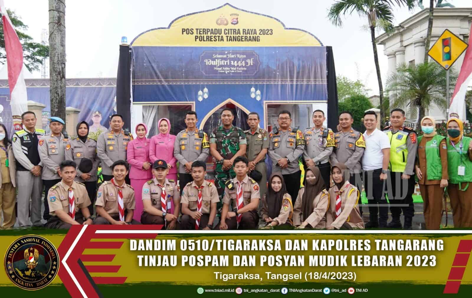 Pastikan Terjaga Kondusivitas Wilayah, Dandim 0510/Tigaraksa Bersama Kapolres Tangerang Tinjau Pospam Dan Posyan