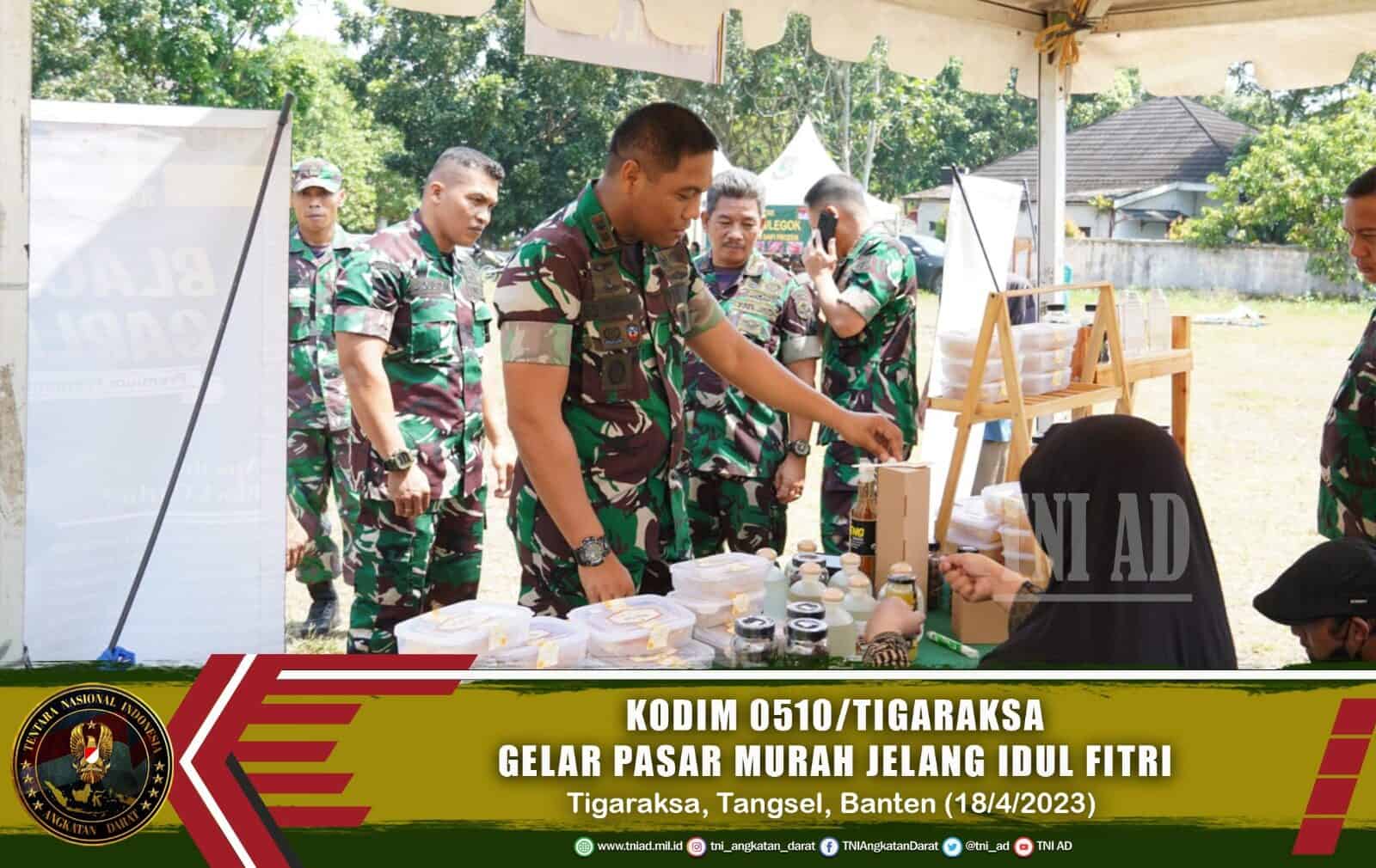 Jelang Idul Fitri, Kodim 0510/Tigaraksa Gelar Bazar Murah