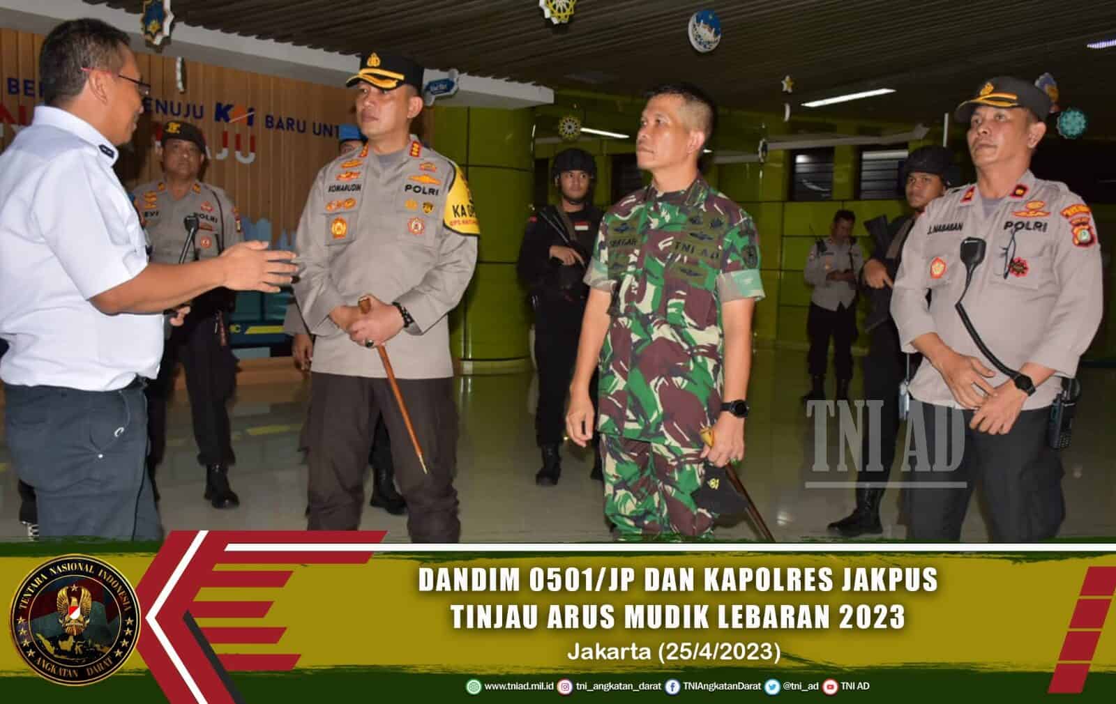 Dandim 0501/JP dan Kapolres Metro Jakpus Tinjau Situasi dan Kondisi Arus Balik Operasi Ketupat Jaya 2023
