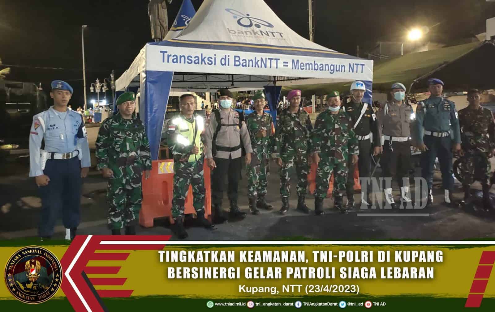 Tingkatkan Keamanan, TNI-Polri di Kupang Bersinergi Gelar Patroli Siaga Lebaran