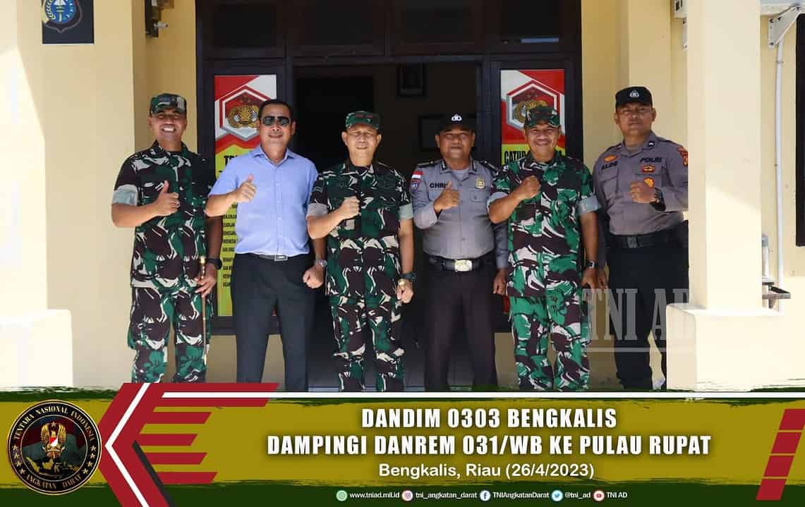 Dandim 0303 Bengkalis Dampingi Danrem 031/WB Ke Pulau Rupat