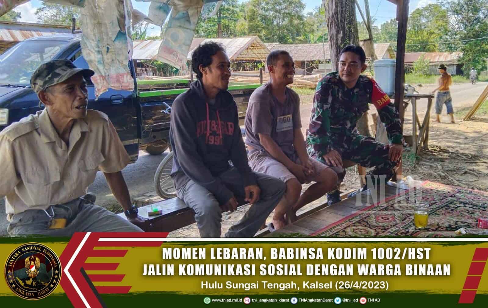 Momen Lebaran, Babinsa Kodim 1002/HST Jalin Komunikasi Sosial Dengan Warga Binaan