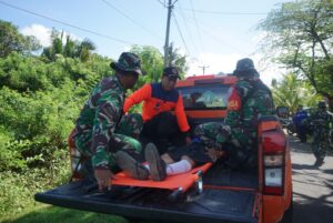 Hari Kesiapsiagaan Bencana, Kodim Jembrana Ikuti Simulasi Penanggulangan Bencana