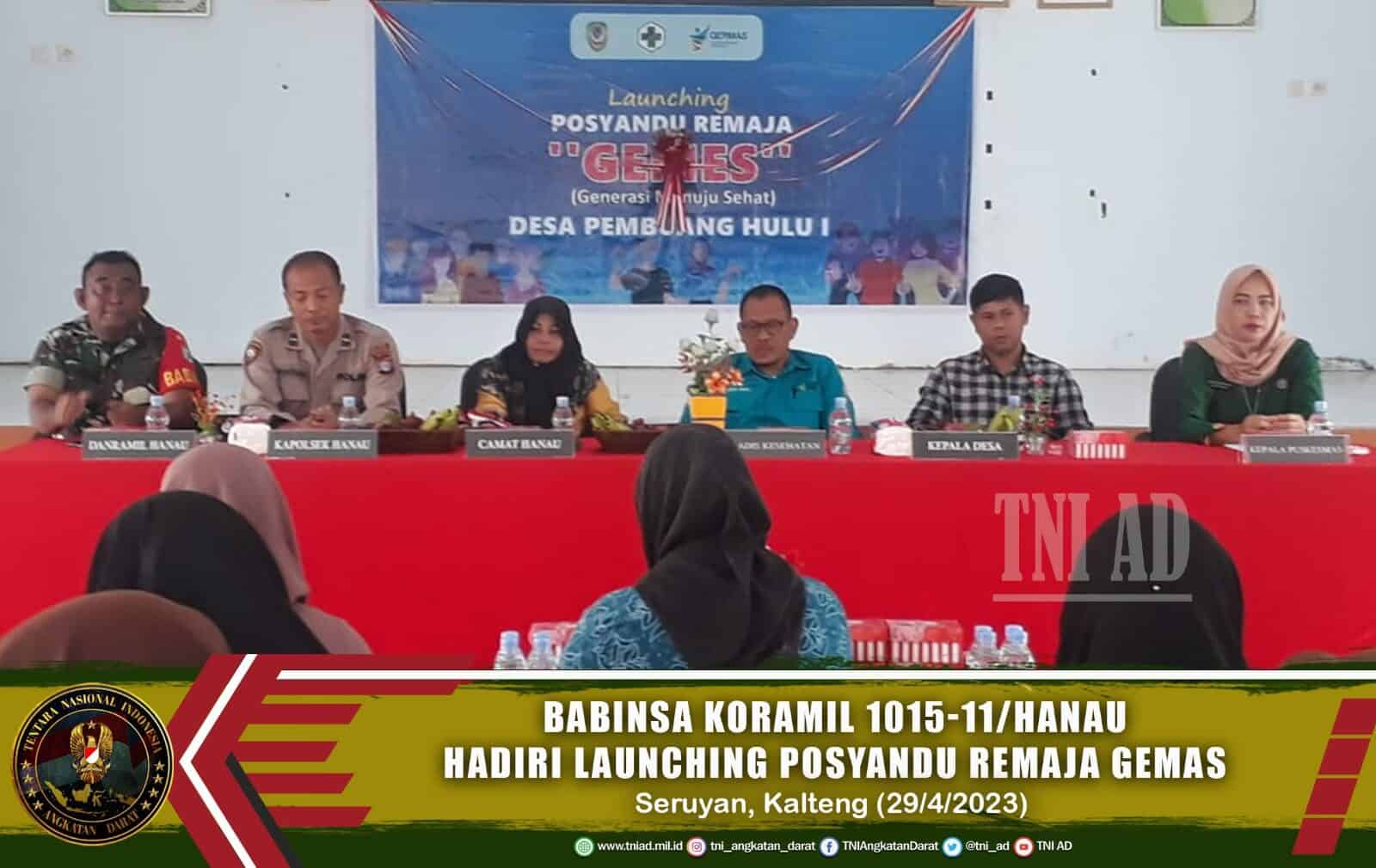Babinsa Koramil 1015-11/Hanau Hadiri Launching Posyandu Remaja Gemas