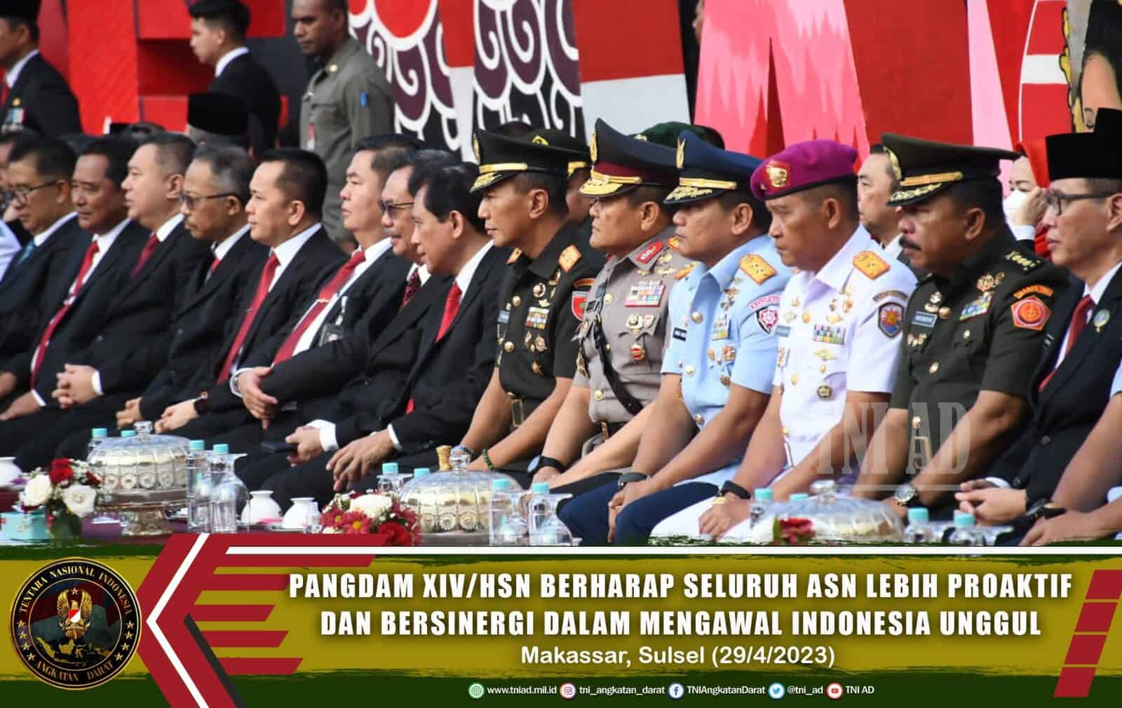 Pangdam XIV/Hsn Berharap Seluruh ASN Lebih Proaktif dan Bersinergi Dalam Mengawal Indonesia Unggul