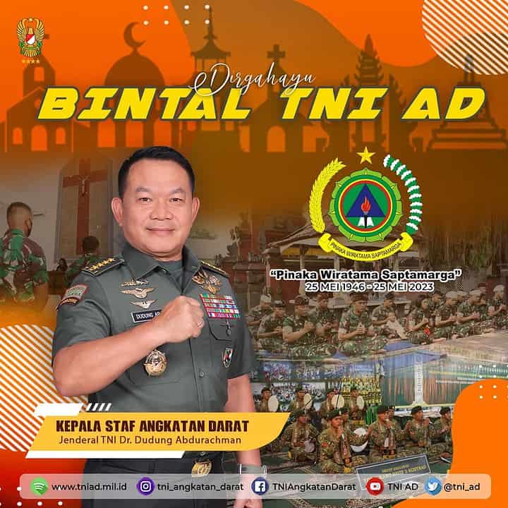 Dirgahayu Bintal TNI AD "Pinaka Wiratama Saptamarga" 25 Mei 1946 - 25 Mei 2023