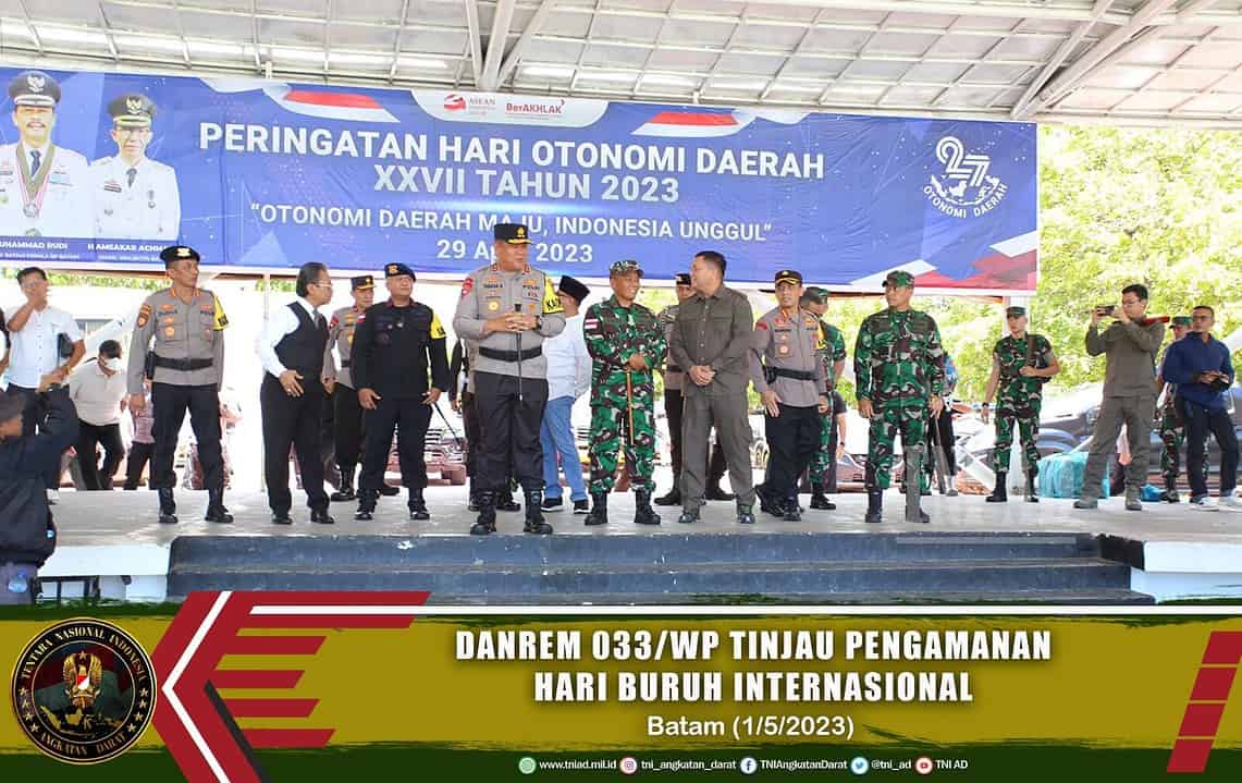 Danrem 033/WP tinjau Pengamanan Hari Buruh Internasional