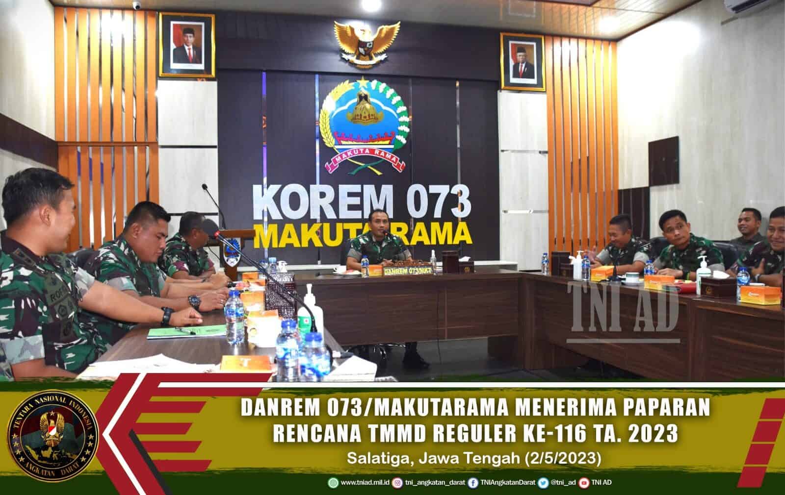 Danrem 073/Makutarama Menerima Paparan Rencana TMMD Reguler ke-116 TA. 2023