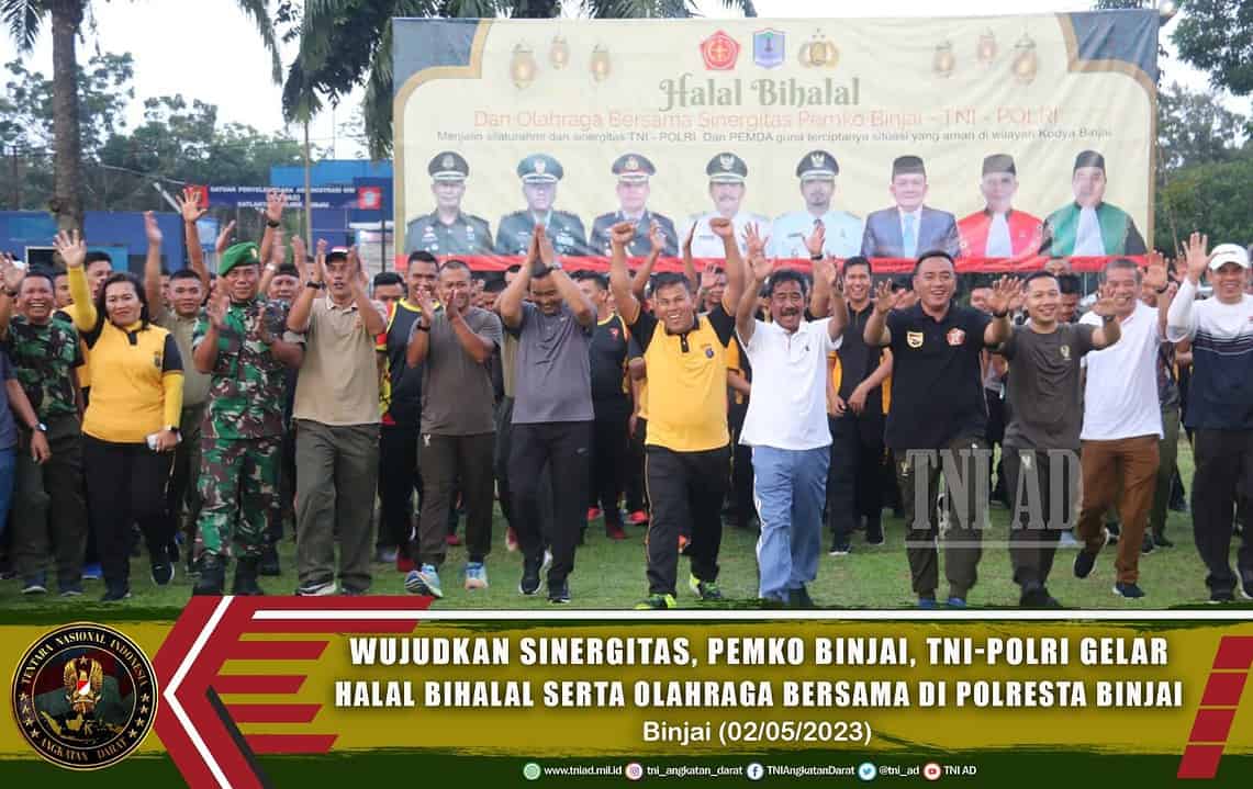 Wujudkan Sinergitas, Pemko Binjai, TNI-Polri Gelar Halal Bihalal Serta Olahraga Bersama di Polresta Binjai