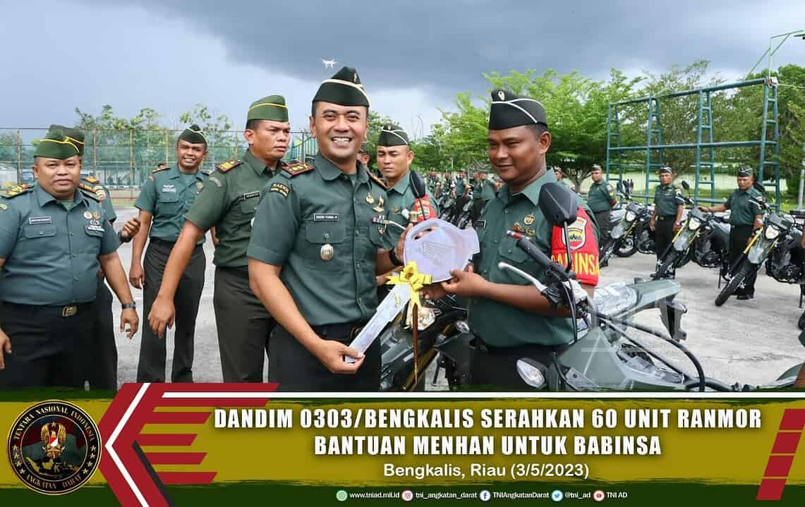 Dandim 0303/Bengkalis Serahkan 60 Ranmor Bantuan Menhan